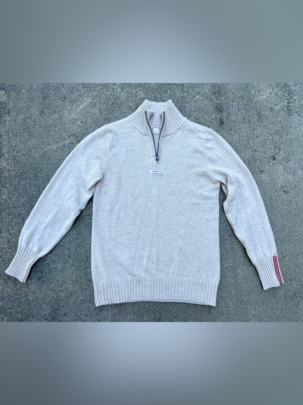 Amundsen Sports Women’s Deck Half Zip Sweater - Size S Oatmeal/Cream